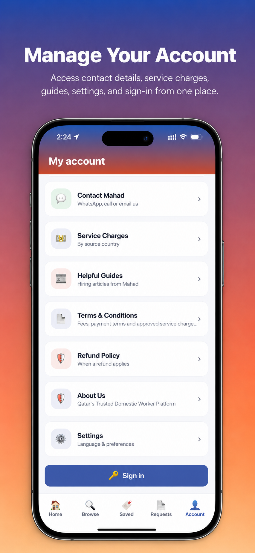 Domestic App Account
